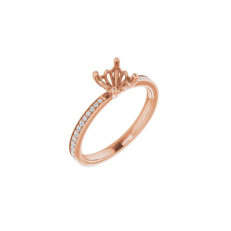 Semi-Set 1/6 CTW Asscher Engagement Ring (5 X 5 Mm) - gallery - Series 124170