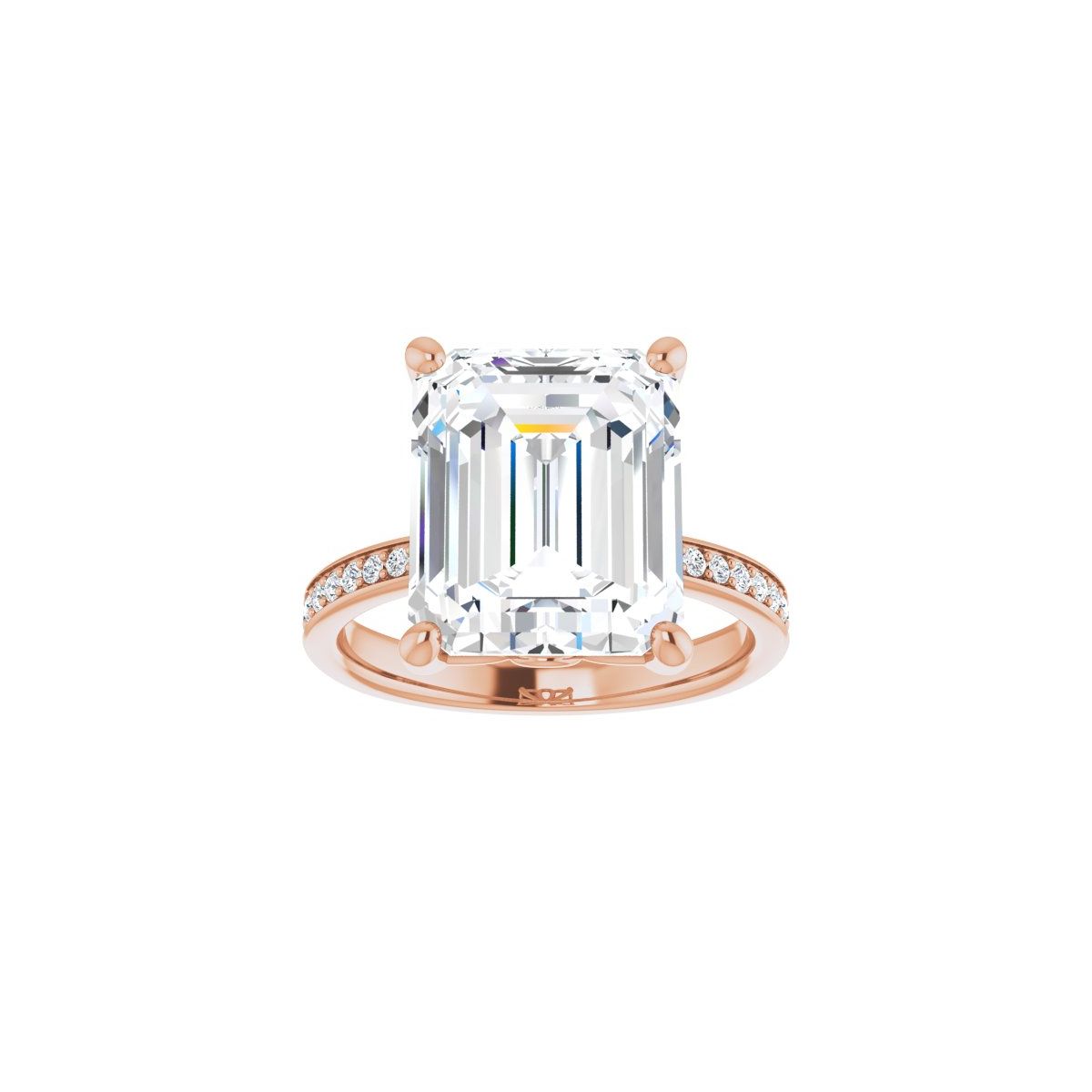 Semi-Set 1/3 CTW Emerald Engagement Ring (12 X 10 Mm) - gallery - Series 124170