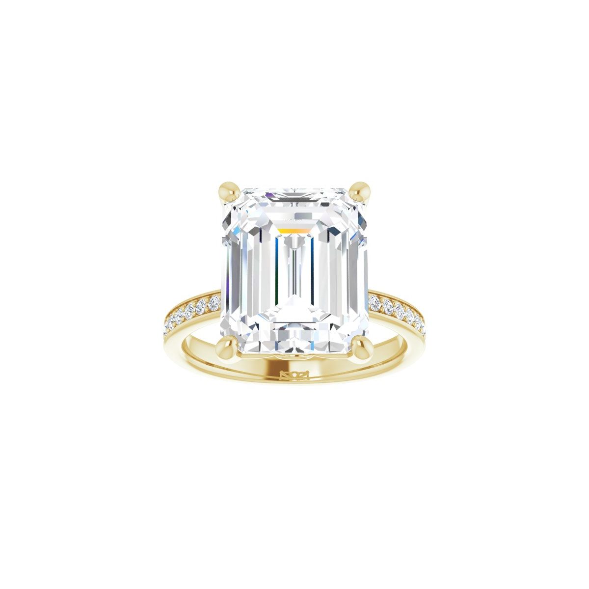 Semi-Set 1/3 CTW Emerald Engagement Ring (12 X 10 Mm) - gallery - Series 124170
