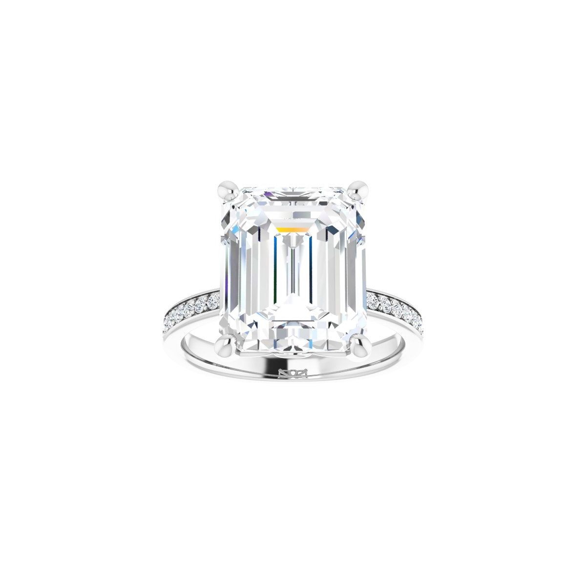 Semi-Set 1/3 CTW Emerald Engagement Ring (12 X 10 Mm) - gallery - Series 124170