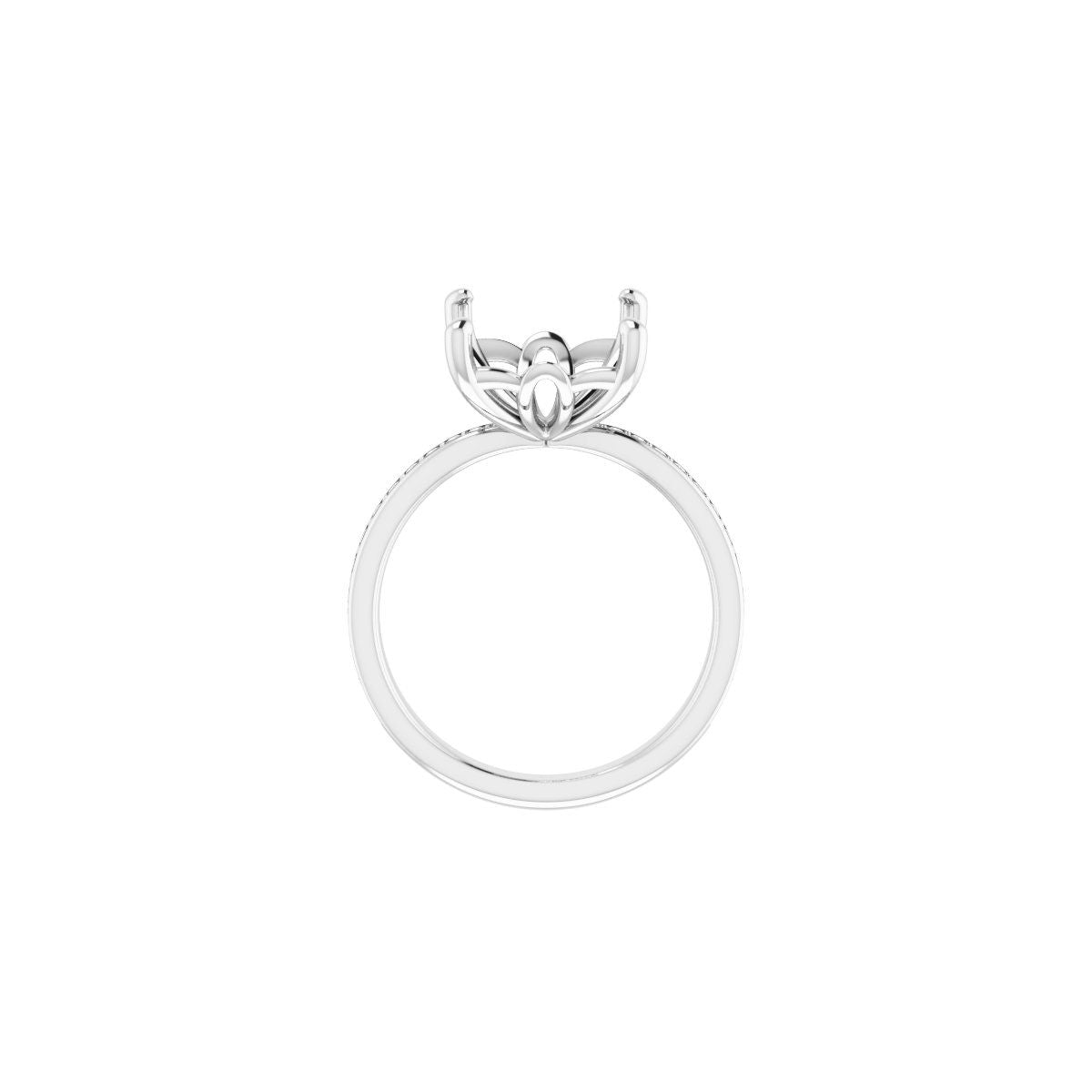 Semi-Set 1/3 CTW Emerald Engagement Ring (12 X 10 Mm) - gallery - Series 124170