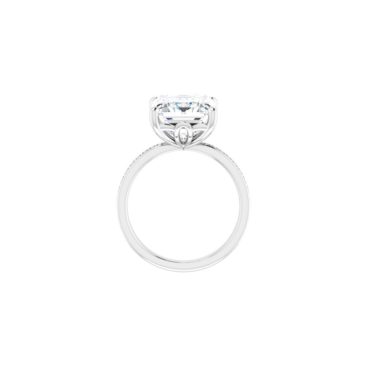 Semi-Set 1/3 CTW Emerald Engagement Ring (12 X 10 Mm) - gallery - Series 124170