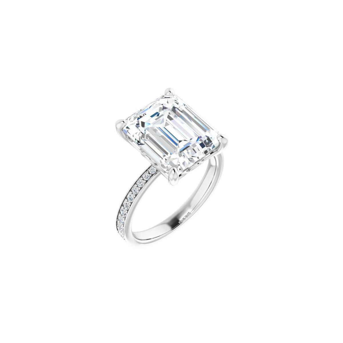 Natural Diamond Semi-Set 1/3 CTW Emerald Engagement Ring (12 X 10 Mm) - 14K Gold - Series 124170