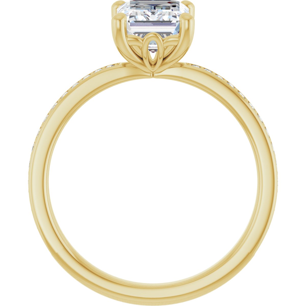 Semi-Set 1/5 CTW Emerald Engagement Ring (8 X 6 Mm) - gallery - Series 124170