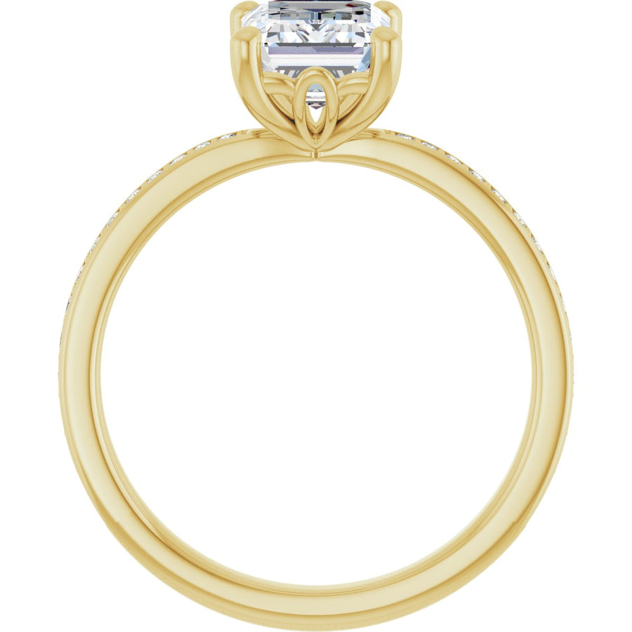 Semi-Set 1/5 CTW Emerald Engagement Ring (8 X 6 Mm) - gallery - Series 124170