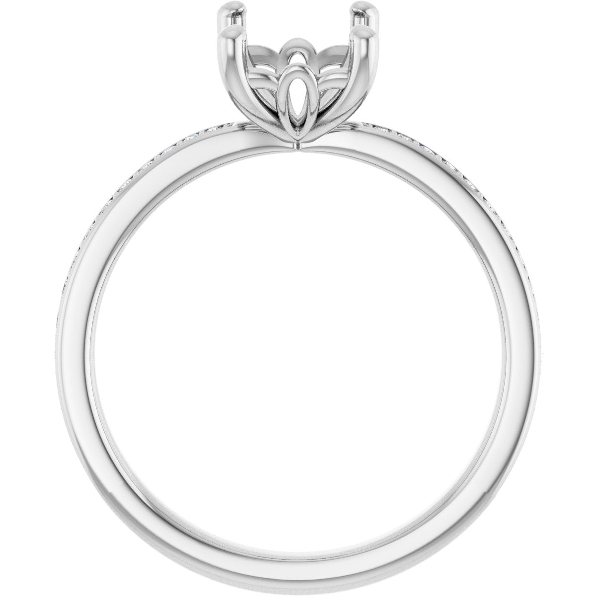 Semi-Set 1/5 CTW Emerald Engagement Ring (8 X 6 Mm) - gallery - Series 124170