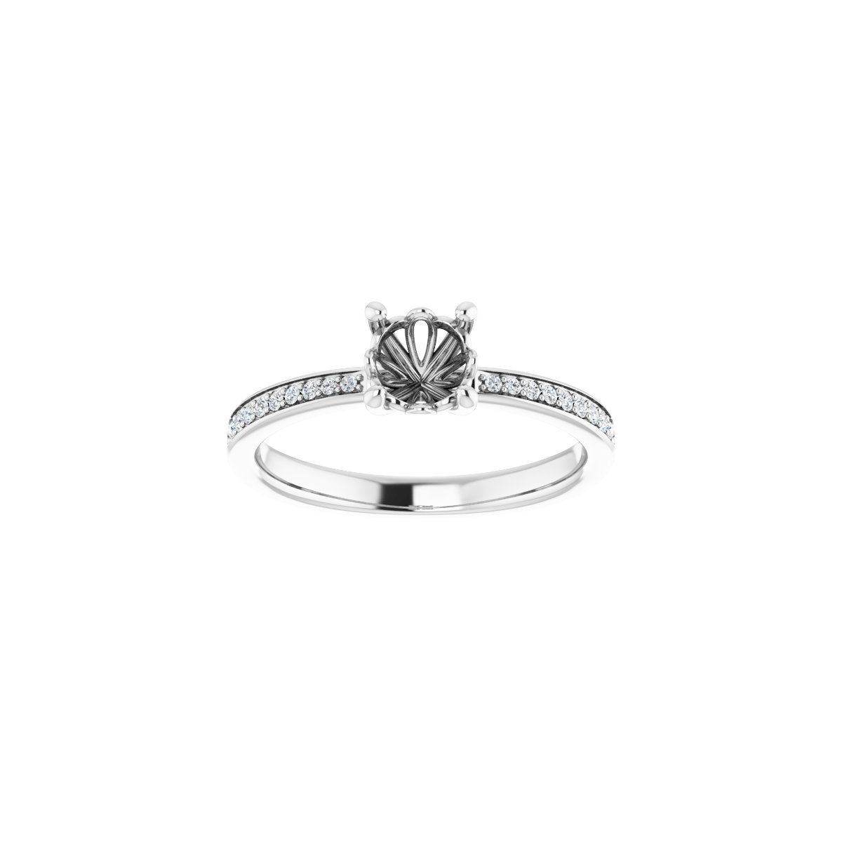 Semi-Set 1/5 CTW Round Engagement Ring (5.5 Mm) - gallery - Series 124170