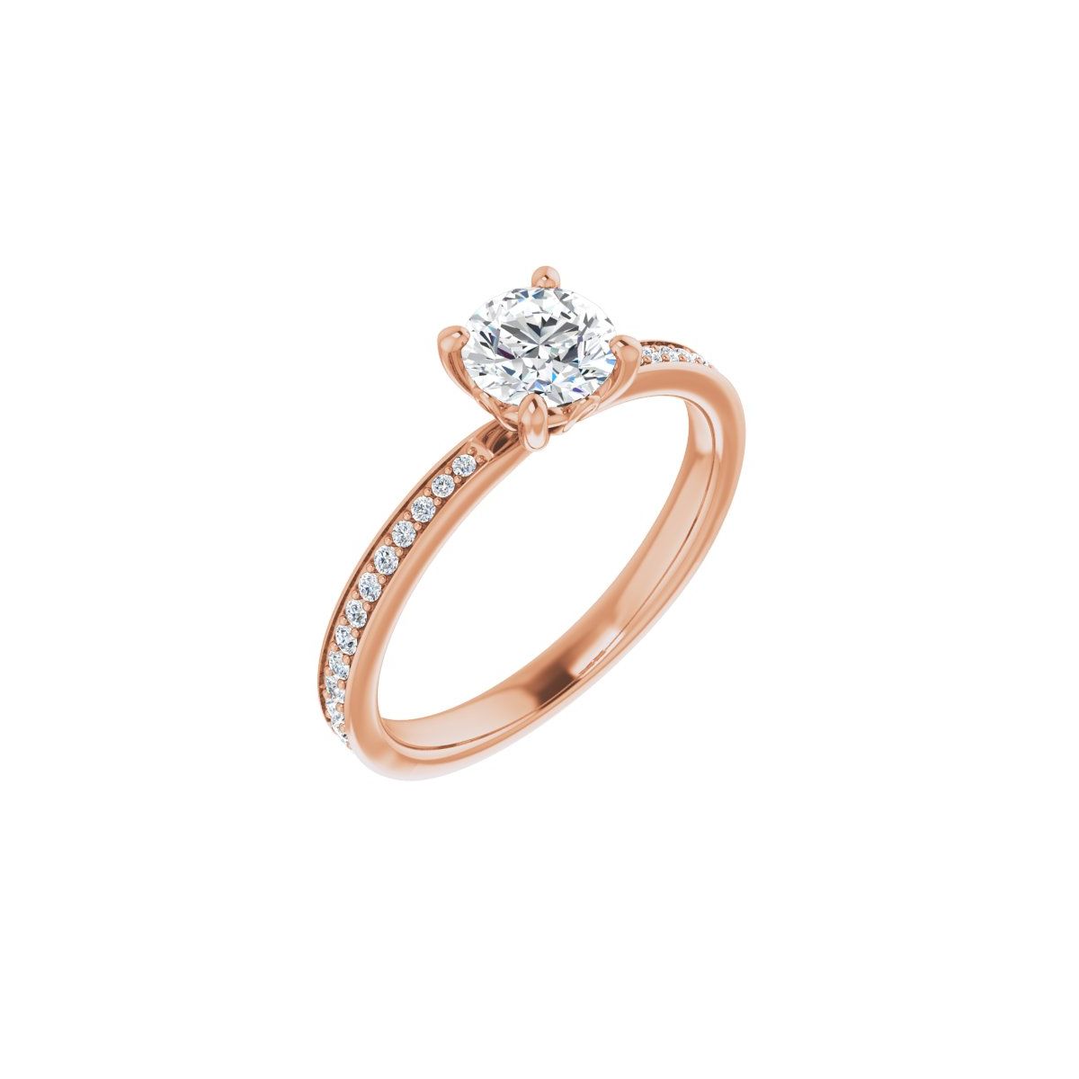 Natural Diamond Semi-Set 1/5 CTW Round Engagement Ring (5.5 Mm) - 14K Gold - Series 124170