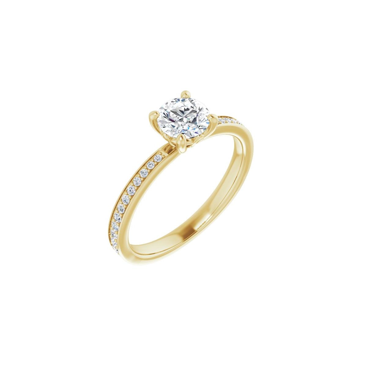 Natural Diamond Semi-Set 1/5 CTW Round Engagement Ring (5.5 Mm) - 14K Gold - Series 124170