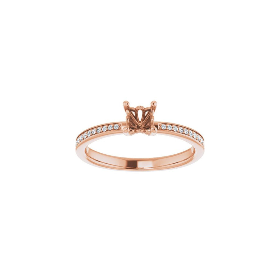 Semi-Set 1/6 CTW Square Engagement Ring (4 X 4 Mm) - gallery - Series 124170
