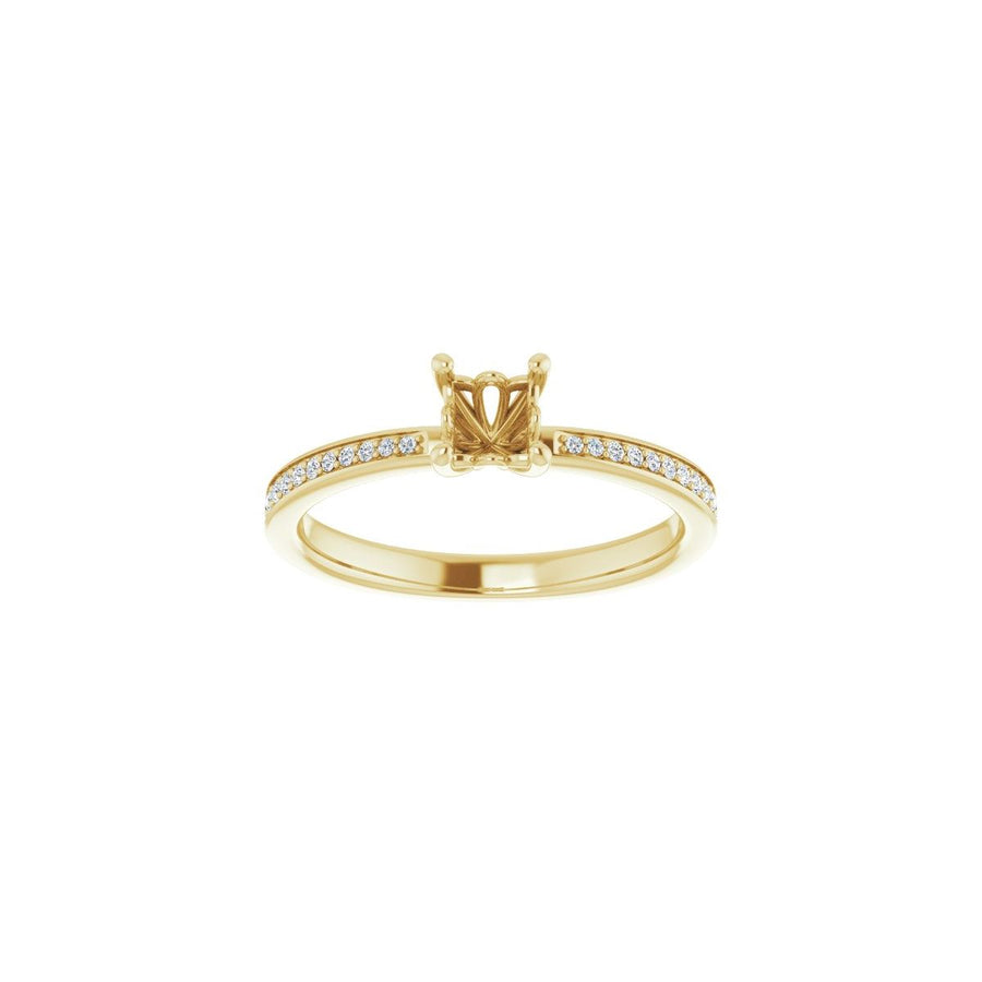 Semi-Set 1/6 CTW Square Engagement Ring (4 X 4 Mm) - gallery - Series 124170