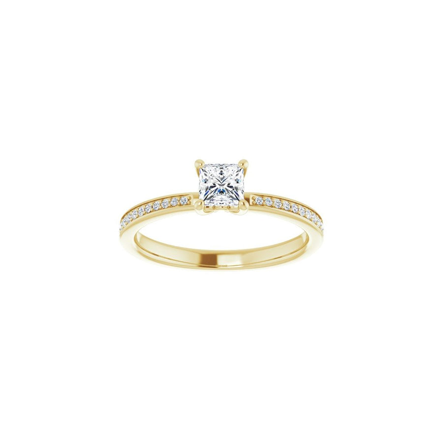 Semi-Set 1/6 CTW Square Engagement Ring (4 X 4 Mm) - gallery - Series 124170