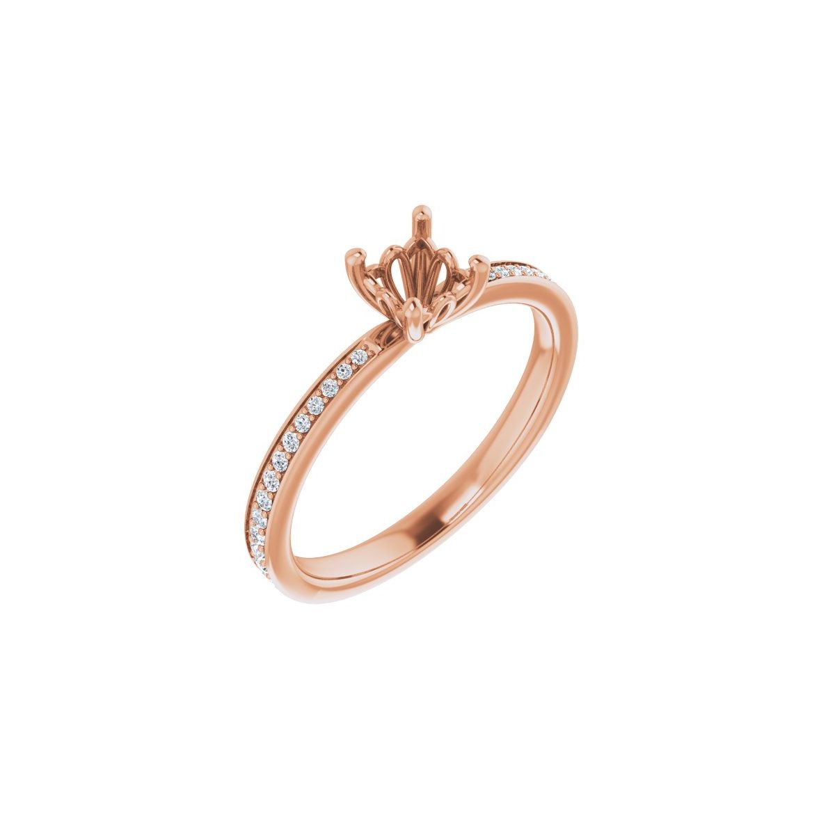 Semi-Set 1/6 CTW Square Engagement Ring (4 X 4 Mm) - gallery - Series 124170
