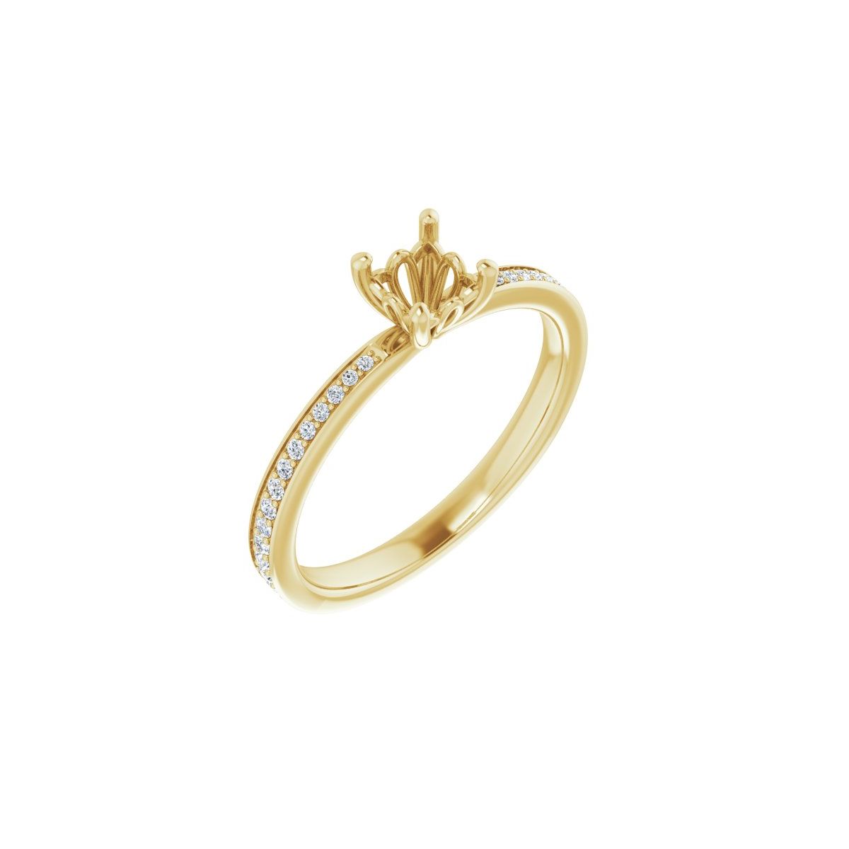 Semi-Set 1/6 CTW Square Engagement Ring (4 X 4 Mm) - gallery - Series 124170