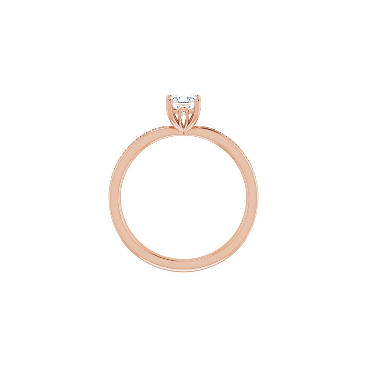 Semi-Set 1/6 CTW Square Engagement Ring (4 X 4 Mm) - gallery - Series 124170