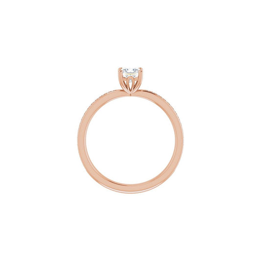 Semi-Set 1/6 CTW Square Engagement Ring (4 X 4 Mm) - gallery - Series 124170