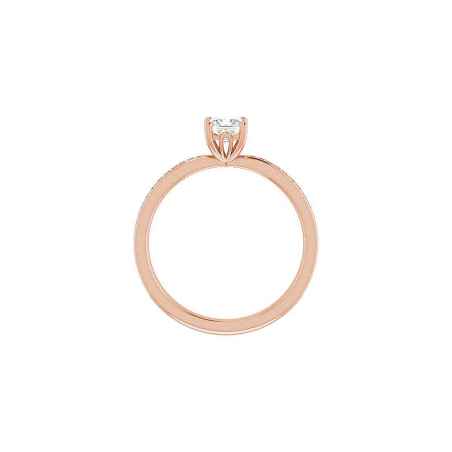 Semi-Set 1/6 CTW Square Engagement Ring (4 X 4 Mm) - gallery - Series 124170
