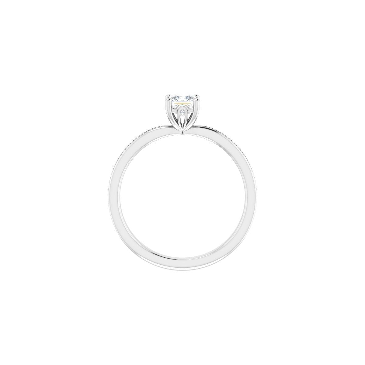Semi-Set 1/6 CTW Square Engagement Ring (4 X 4 Mm) - gallery - Series 124170
