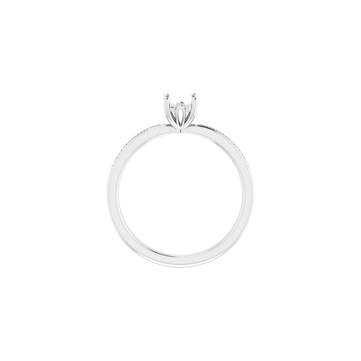 Semi-Set 1/6 CTW Square Engagement Ring (4 X 4 Mm) - gallery - Series 124170