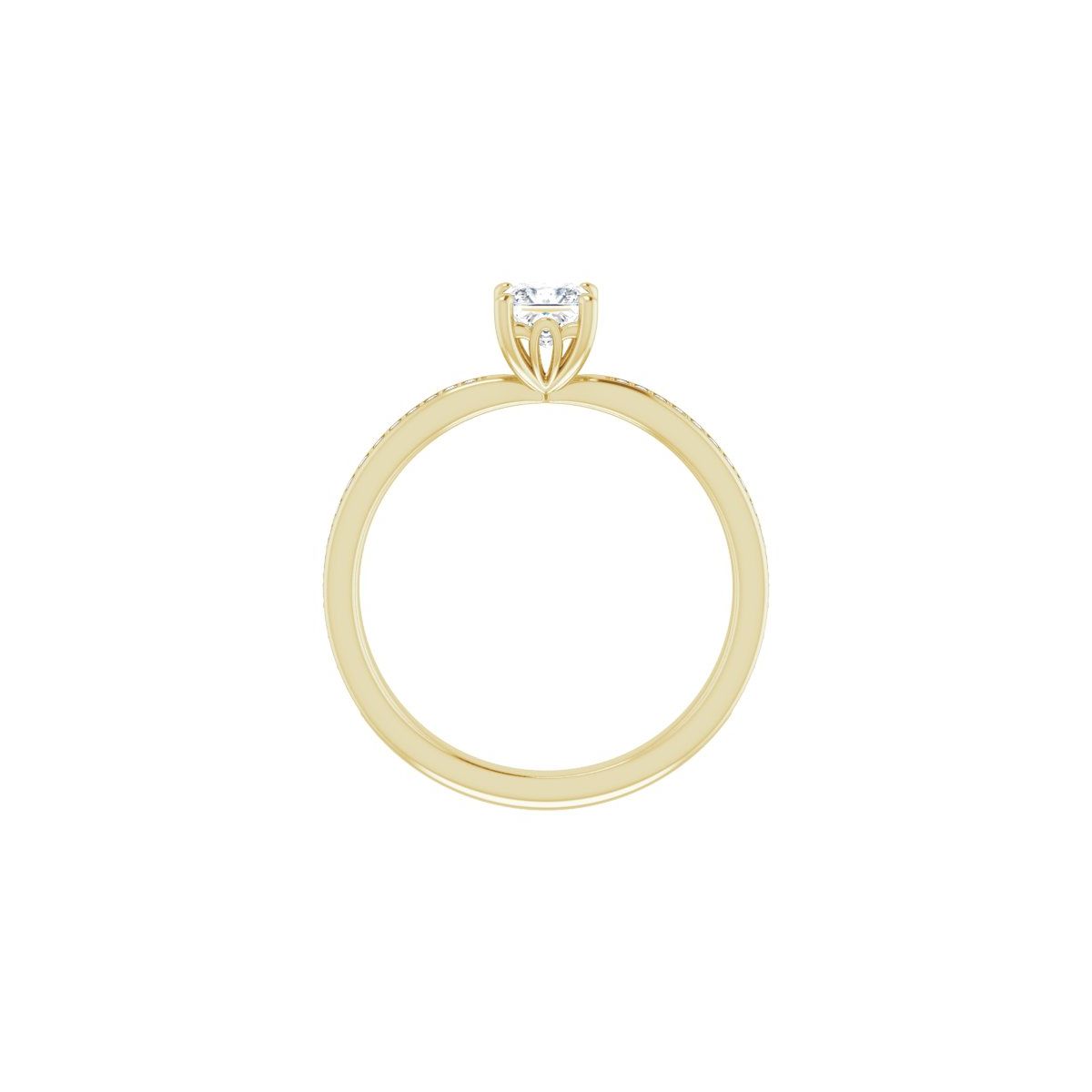 Semi-Set 1/6 CTW Square Engagement Ring (4 X 4 Mm) - gallery - Series 124170