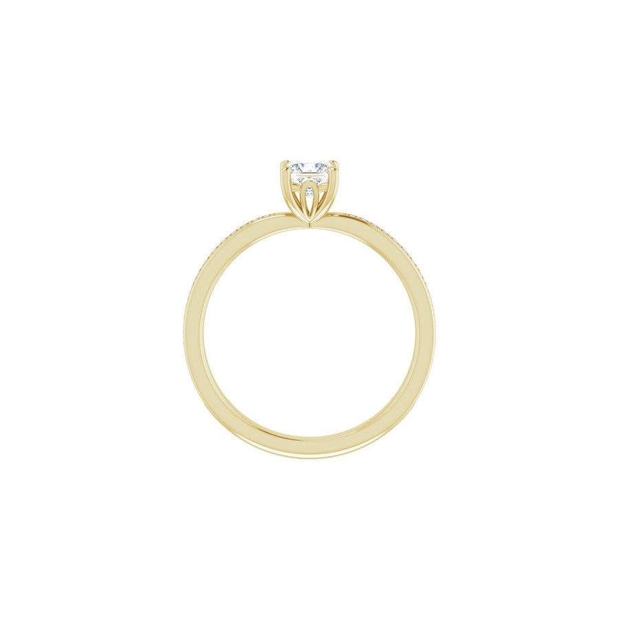 Semi-Set 1/6 CTW Square Engagement Ring (4 X 4 Mm) - gallery - Series 124170