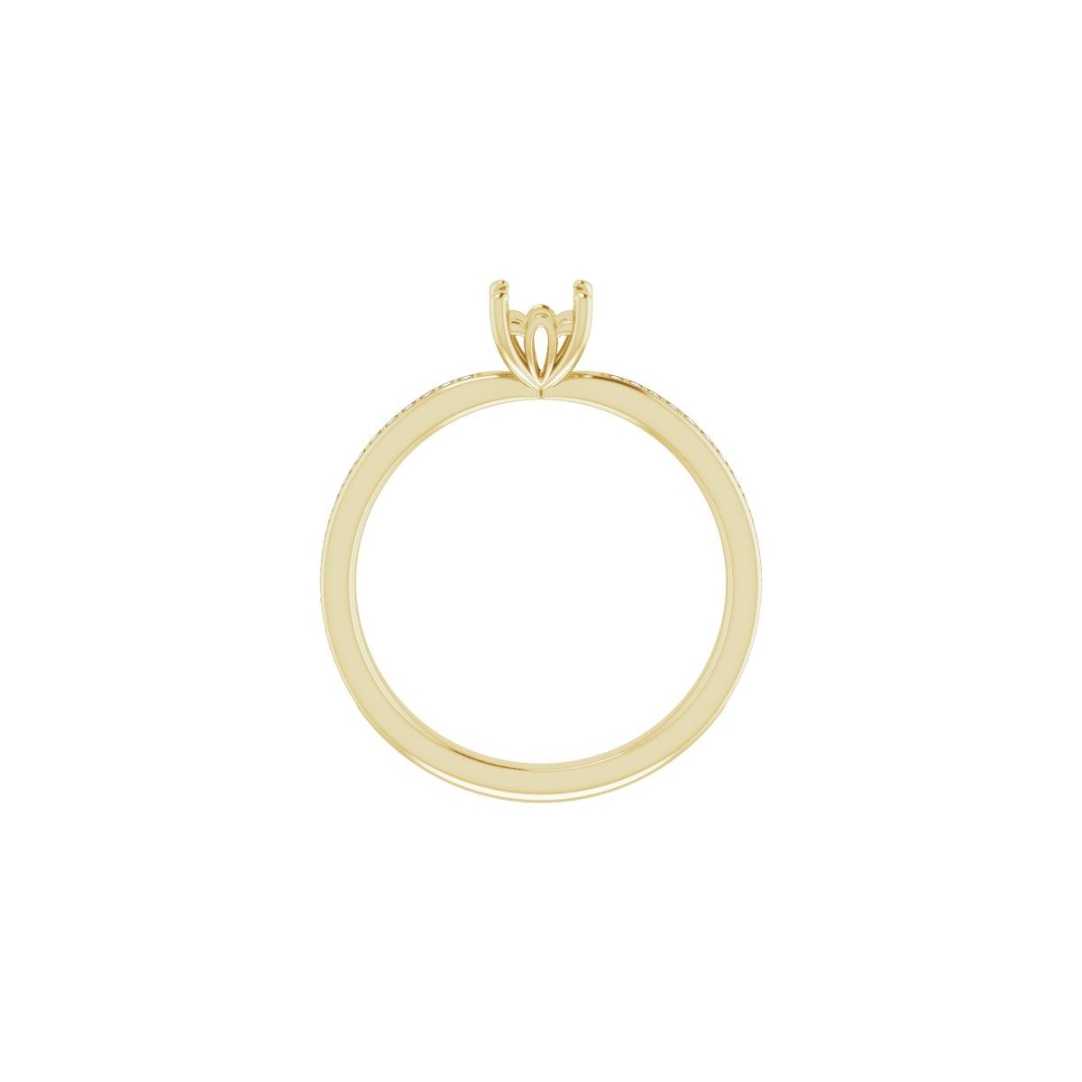 Semi-Set 1/6 CTW Square Engagement Ring (4 X 4 Mm) - gallery - Series 124170