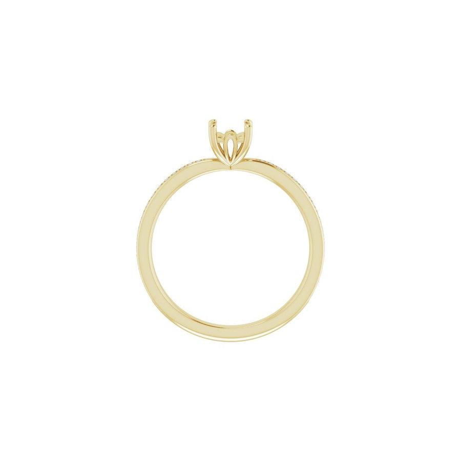 Semi-Set 1/6 CTW Square Engagement Ring (4 X 4 Mm) - gallery - Series 124170