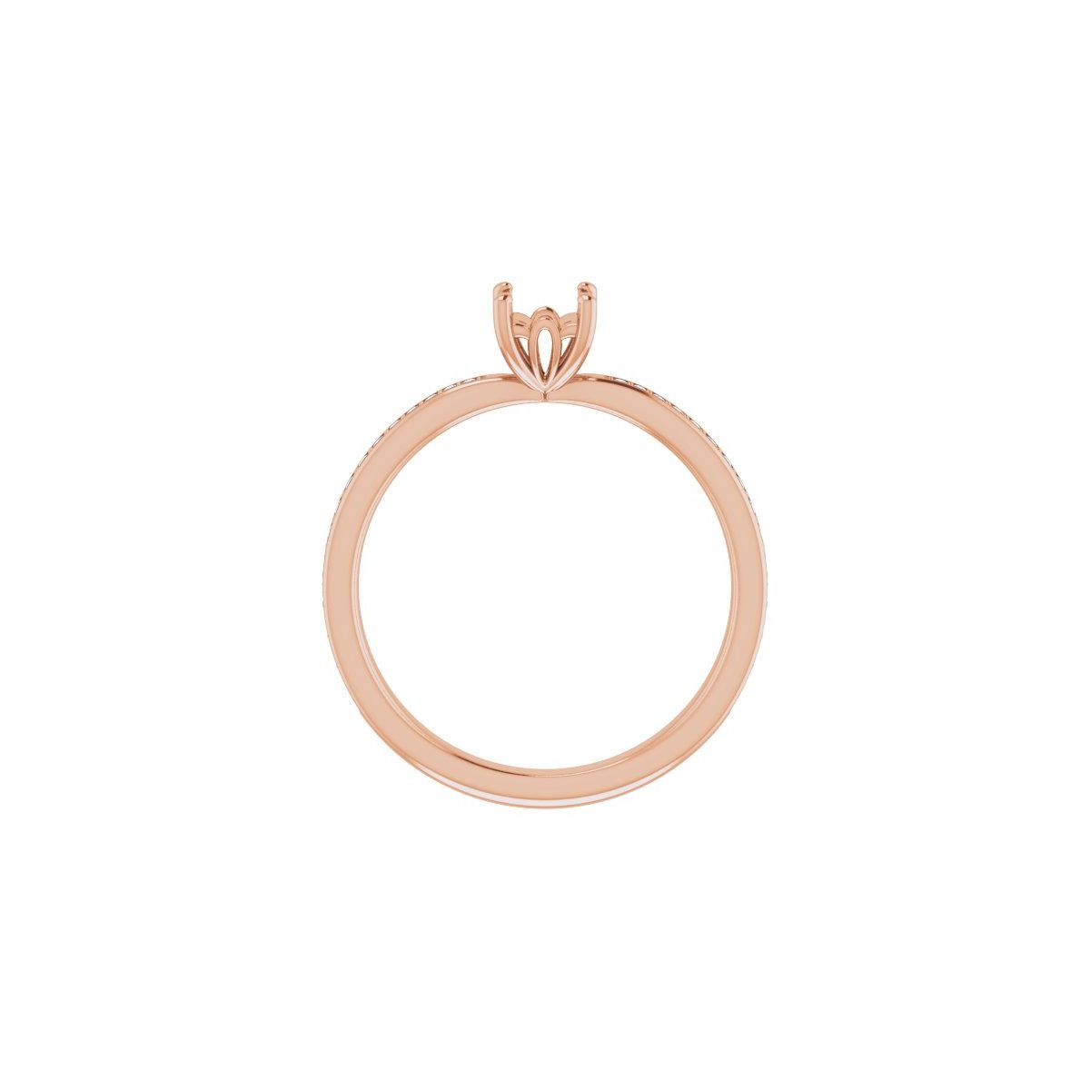 Semi-Set 1/6 CTW Square Engagement Ring (4 X 4 Mm) - gallery - Series 124170