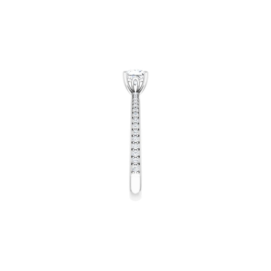 Semi-Set 1/6 CTW Square Engagement Ring (4 X 4 Mm) - gallery - Series 124170
