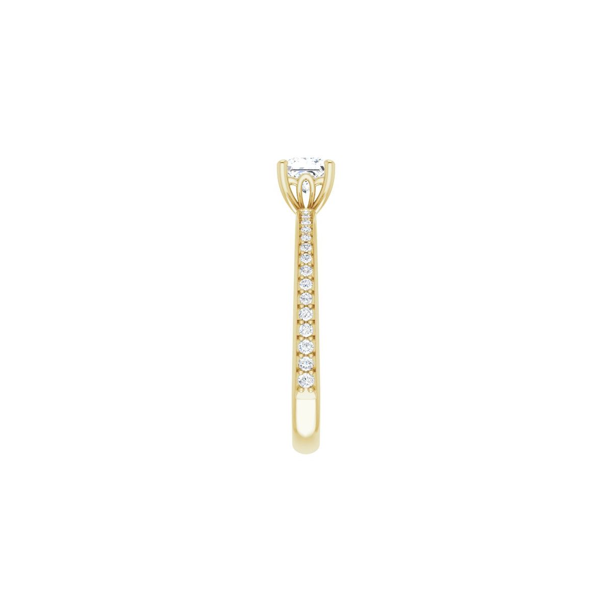Semi-Set 1/6 CTW Square Engagement Ring (4 X 4 Mm) - gallery - Series 124170