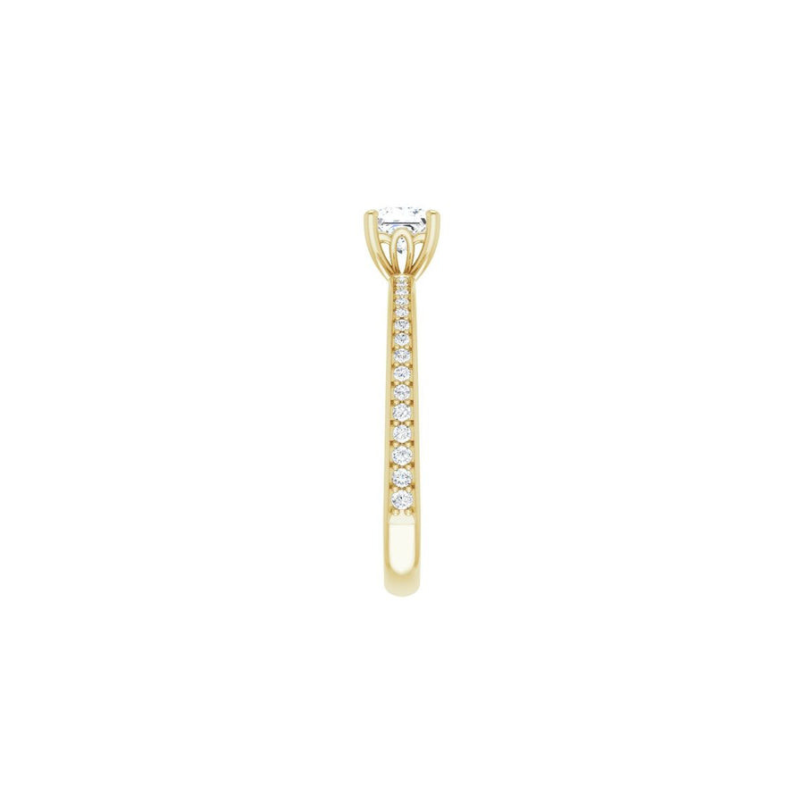 Semi-Set 1/6 CTW Square Engagement Ring (4 X 4 Mm) - gallery - Series 124170