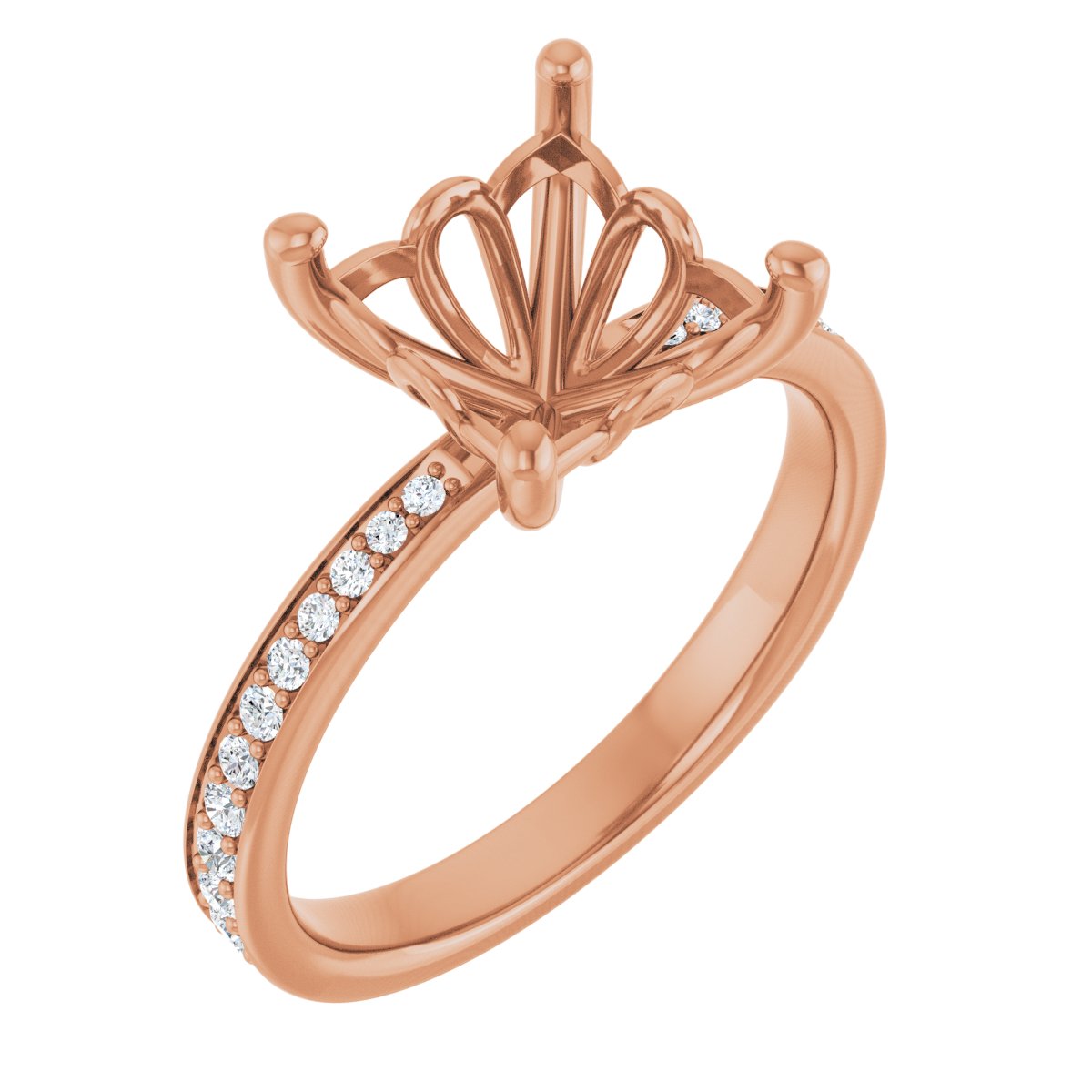 Semi-Set 1/4 CTW Square Engagement Ring (7.5 X 7.5 Mm) - gallery - Series 124170