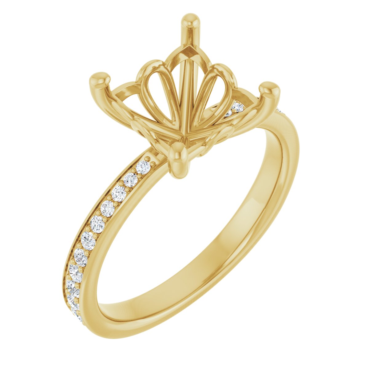 Semi-Set 1/4 CTW Square Engagement Ring (7.5 X 7.5 Mm) - gallery - Series 124170