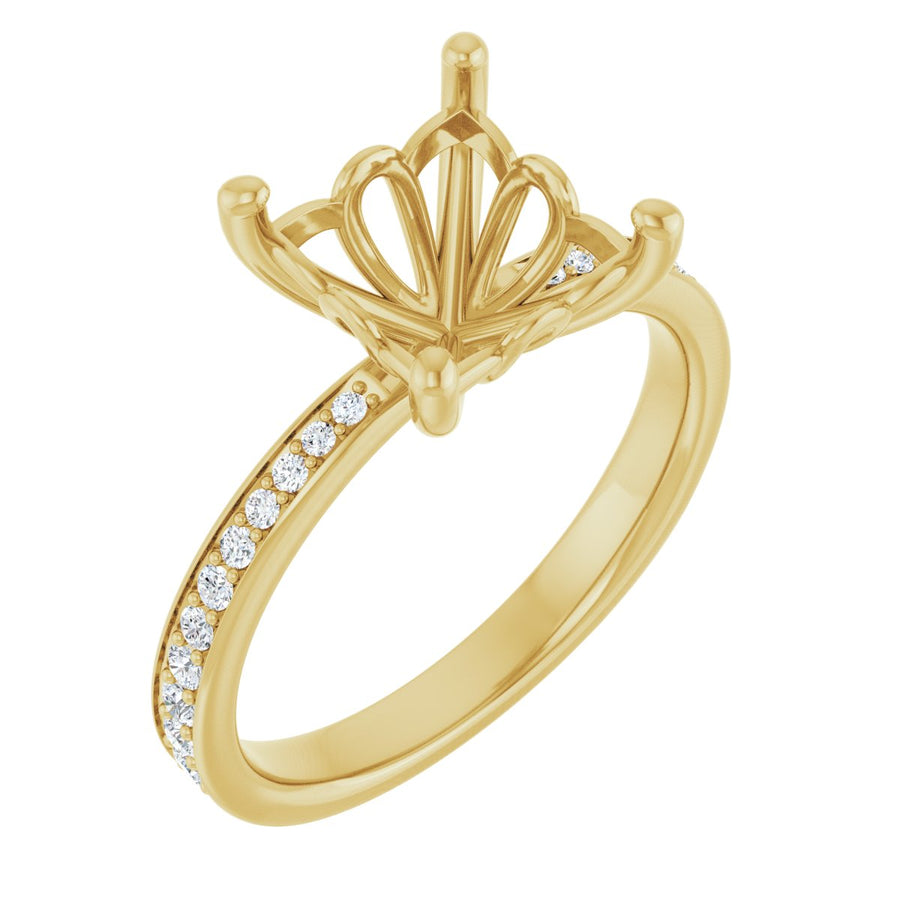 Semi-Set 1/4 CTW Square Engagement Ring (7.5 X 7.5 Mm) - gallery - Series 124170