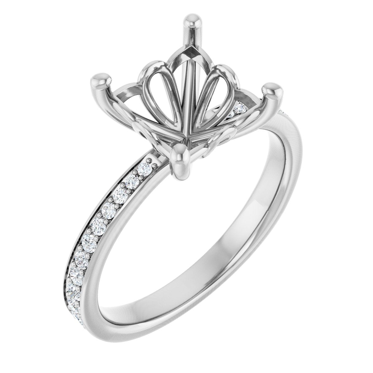 Semi-Set 1/4 CTW Square Engagement Ring (7.5 X 7.5 Mm) - gallery - Series 124170