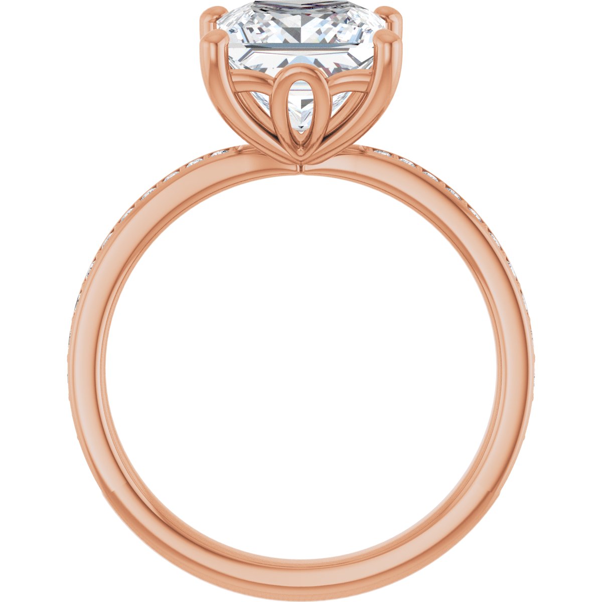Semi-Set 1/4 CTW Square Engagement Ring (7.5 X 7.5 Mm) - gallery - Series 124170