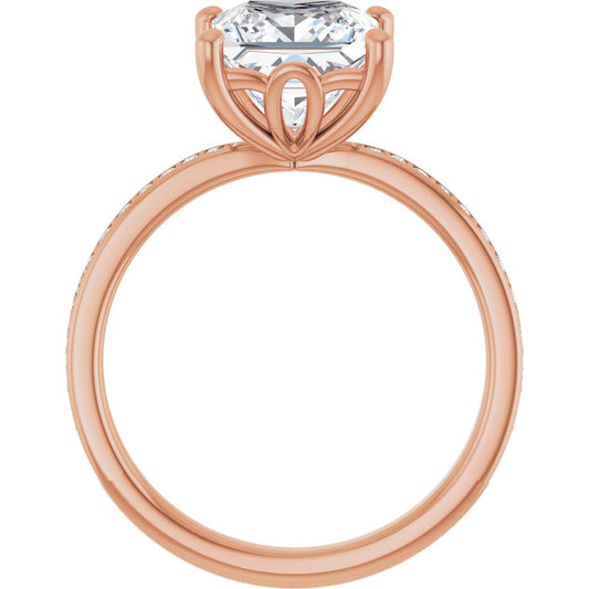 Semi-Set 1/4 CTW Square Engagement Ring (7.5 X 7.5 Mm) - gallery - Series 124170
