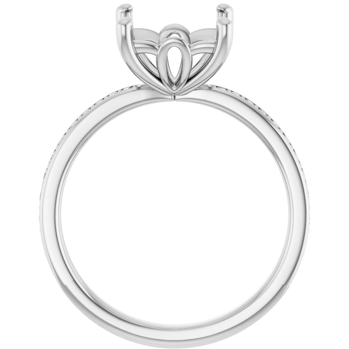 Semi-Set 1/4 CTW Square Engagement Ring (7.5 X 7.5 Mm) - gallery - Series 124170