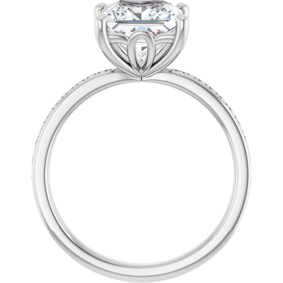Semi-Set 1/4 CTW Square Engagement Ring (7.5 X 7.5 Mm) - gallery - Series 124170