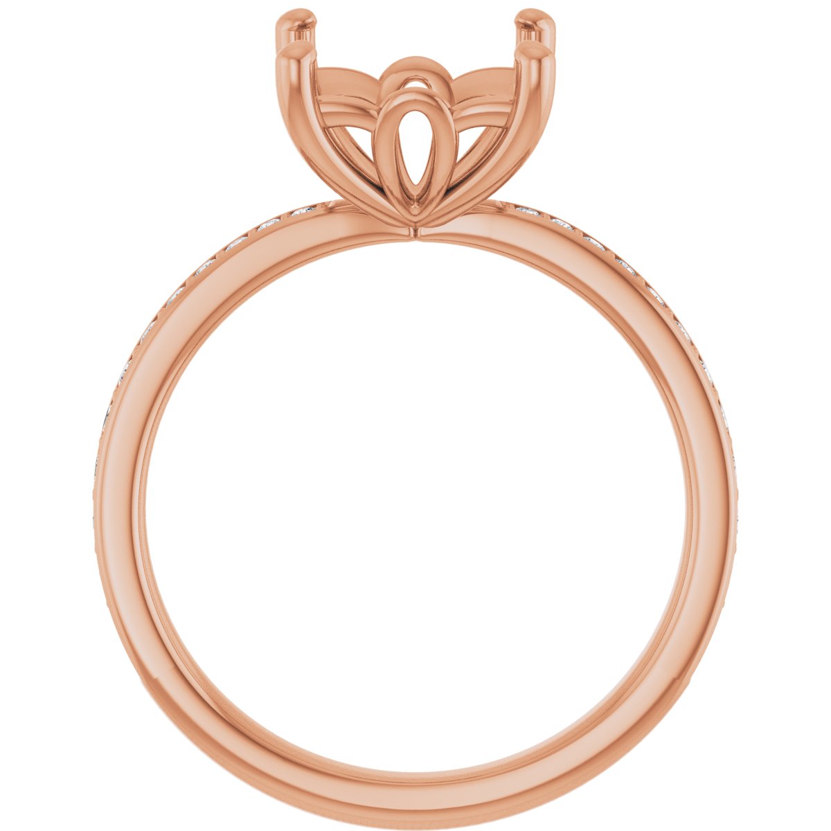Semi-Set 1/4 CTW Square Engagement Ring (7.5 X 7.5 Mm) - gallery - Series 124170