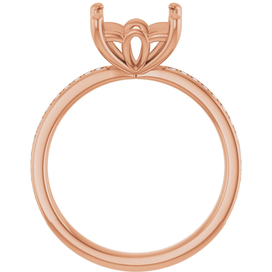 Semi-Set 1/4 CTW Square Engagement Ring (7.5 X 7.5 Mm) - gallery - Series 124170