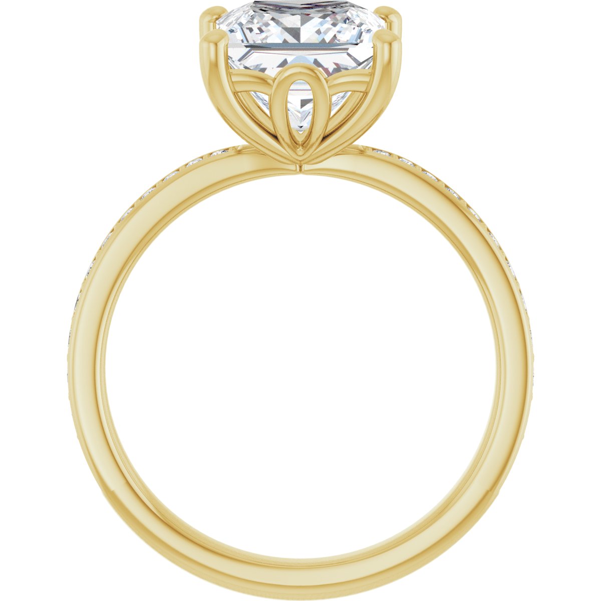 Semi-Set 1/4 CTW Square Engagement Ring (7.5 X 7.5 Mm) - gallery - Series 124170