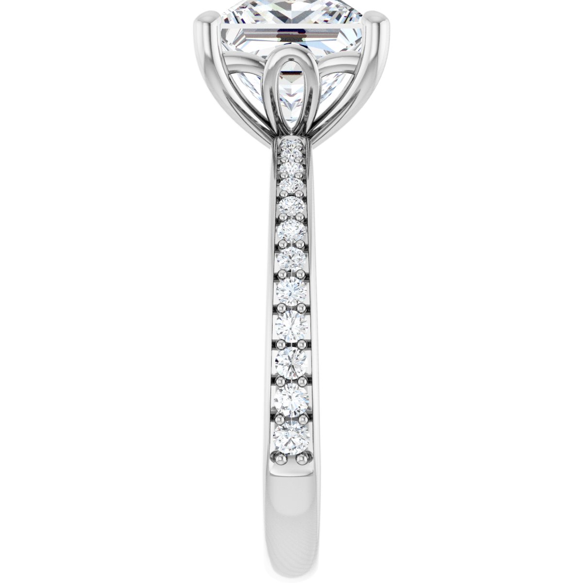 Semi-Set 1/4 CTW Square Engagement Ring (7.5 X 7.5 Mm) - gallery - Series 124170