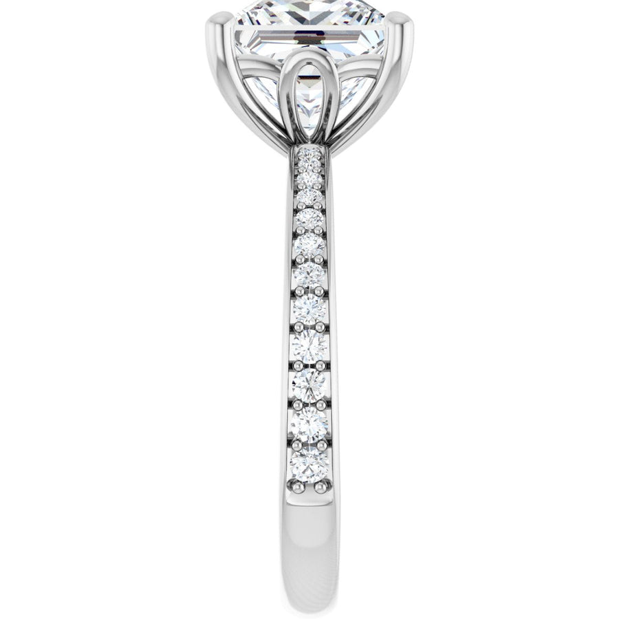 Semi-Set 1/4 CTW Square Engagement Ring (7.5 X 7.5 Mm) - gallery - Series 124170