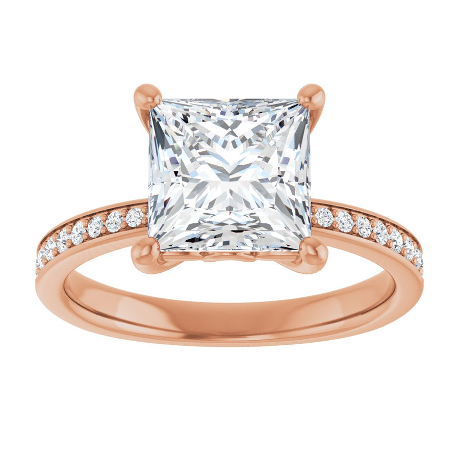 Semi-Set 1/4 CTW Square Engagement Ring (7.5 X 7.5 Mm) - gallery - Series 124170