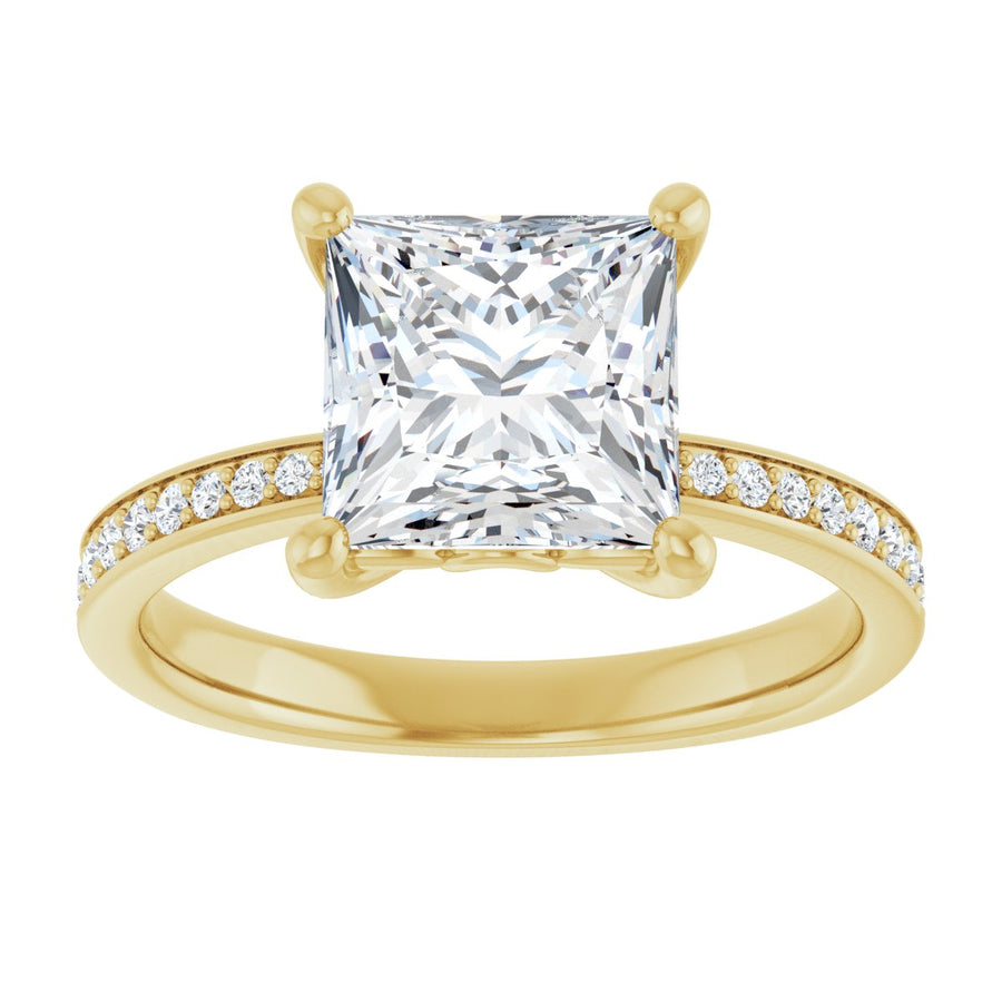 Semi-Set 1/4 CTW Square Engagement Ring (7.5 X 7.5 Mm) - gallery - Series 124170