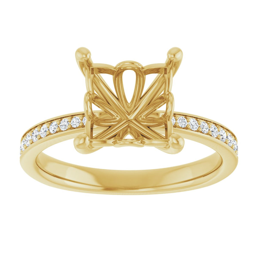 Semi-Set 1/4 CTW Square Engagement Ring (7.5 X 7.5 Mm) - gallery - Series 124170