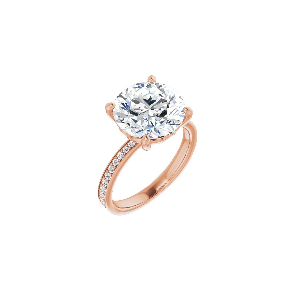 Natural Diamond Semi-Set 1/3 CTW Round Engagement Ring (11 Mm) - 14K Gold - Series 124170