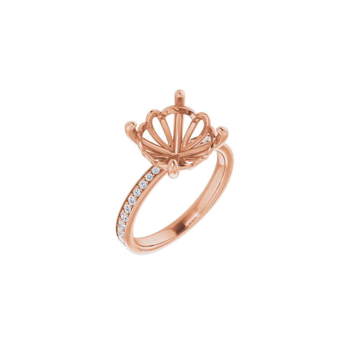 Semi-Set 1/3 CTW Round Engagement Ring (11 Mm) - gallery - Series 124170