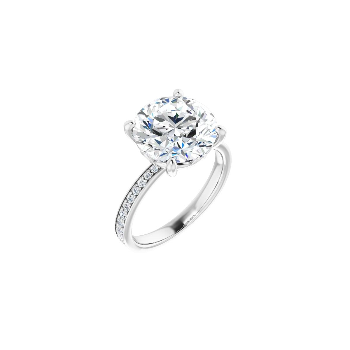 Natural Diamond Semi-Set 1/3 CTW Round Engagement Ring (11 Mm) - 14K Gold - Series 124170